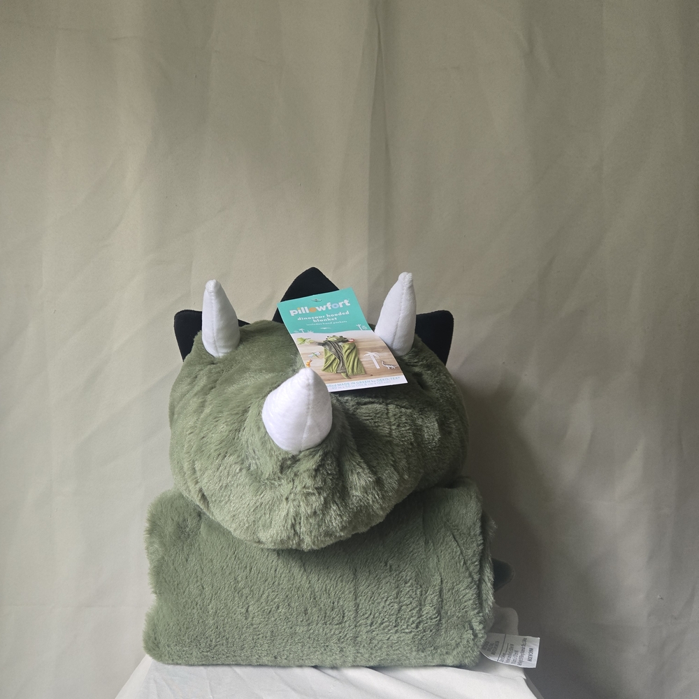 Pillowfort Soft Green Dinosaur Hooded Blanket 40"x50"